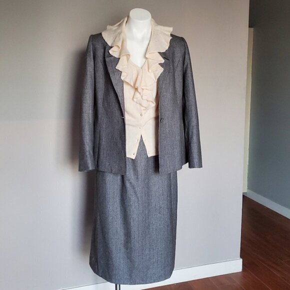 RARE Vintage 80s Gray Made in USA Union Wool Suit - Picture 13 of 13